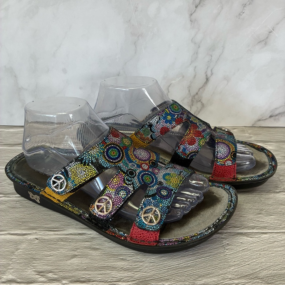 Alegria Venice Hippie Chic Dottie Leather Slide Sandals